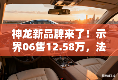 神龙新品牌来了！示界06售12.58万，法系底盘调校