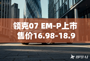 领克07 EM-P上市 售价16.98-18.98万元 领克07 EM-P上市 售价16.98-18.98万元