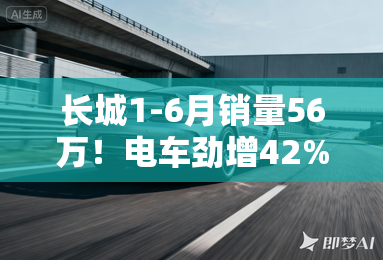 长城1-6月销量56万！电车劲增42%出口大涨63%
